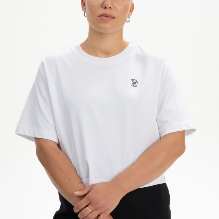 T-shirt donna con ricamo cotone biologico